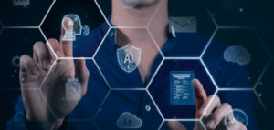 Pessoa manipulando ferramenta de inteligência artificial
