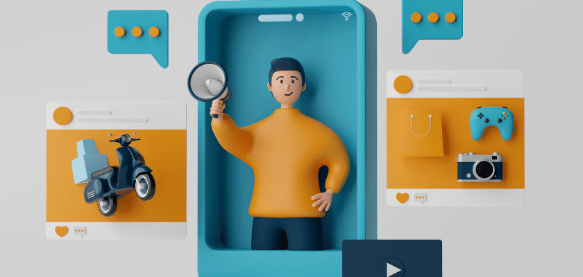 Ilustração de formas de divulgar loja virtual